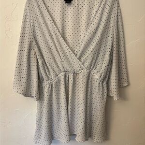 Polka Dot Wrap Blouse